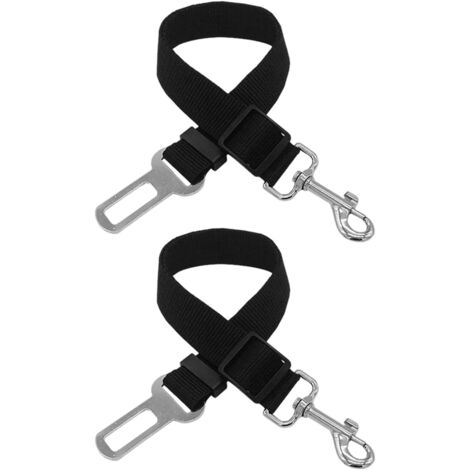 Lot de 2 ceintures de sécurité pour chien - Noir, 66 x 2,5 cm - Réglable de 45 à 66 cm - Pour chiens de petite et moyenne taille (1/5)