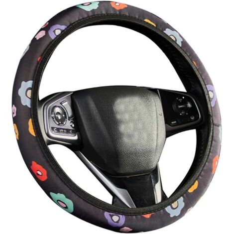 Protege Volant Voiture, Housse De Volant Élastique, Protection Couvre Volant Voiture, Volant Antidérapant pour Véhicules, Accessoires Auto Decoration Interieur, Taille Universel 38 cm (1/5)