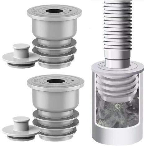2 Pièces 35-40mm Joint de Tuyau de Machine à Laver, Gris Bouchon D'étanchéité de Tuyau d'évacuation, Bouchon d'Étanchéité Déodorant Anti Odeur Canalisation pour Cuisine, Salle de Bain (1/5)