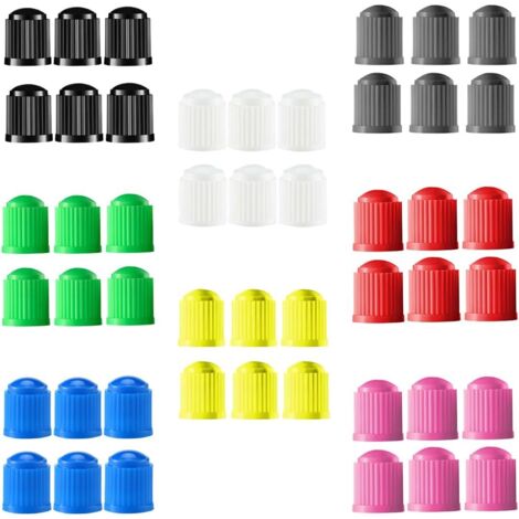 Lot 48 bouchons de valve universels en plastique pour voitures, vélos, motos et camions