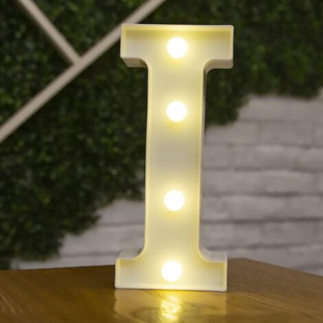 Lettre Allume la Forme de Symbole de LED, Lampes de Table de chapiteau en Plastique d'alphabet, fête de Mariage d'anniversaire Tous Les Jours à la Maison tenture Murale Decor-I (1/5)