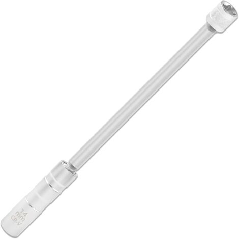 Clé à Bougie Magnétique Extensible,35 cm de Long Rotation à 360 Degrés,Douille Bougie 14 mm avec 12 Points,Accessoire Voiture Professionnel pour la Plupart des Véhicules (14 mm) (1/5)