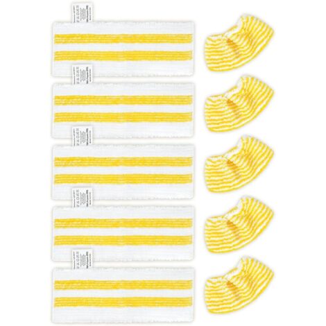 KEEPOW Lot de 5 buses de sol et 5 buses manuelles en microfibre compatibles avec les nettoyeurs vapeur Kärcher EasyFix SC 2, SC 3, SC 4, SC 5, SC 1