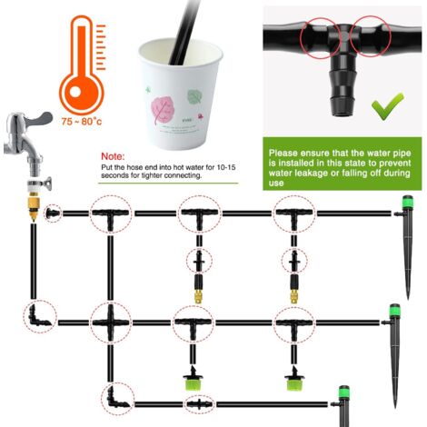 RYXZEN 20 Connecteurs Tuyau Goutte à Goutte En T Pour 16mm - Raccords Irrigation Jardin