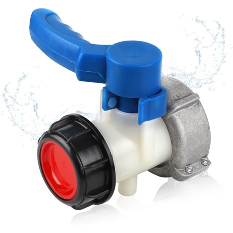 Robinet Cuve 1000L Adaptateur Cuve 1000L DN40 (62mm) Raccord Cuve IBC Robinet de Vidange Adaptateu de Réservoir IBC Connecteur Cuve IBC Papillon (1/5)