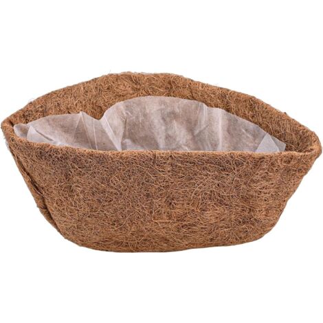 Panier suspendu en demi-lune de 25,4 cm, 30,5 cm, 35,6 cm, 40,6 cm avec doublure en fibre de coco et matériau non tissé, convient pour les orchidées, les fougères et les plantes d'extérieur (40,6 cm)