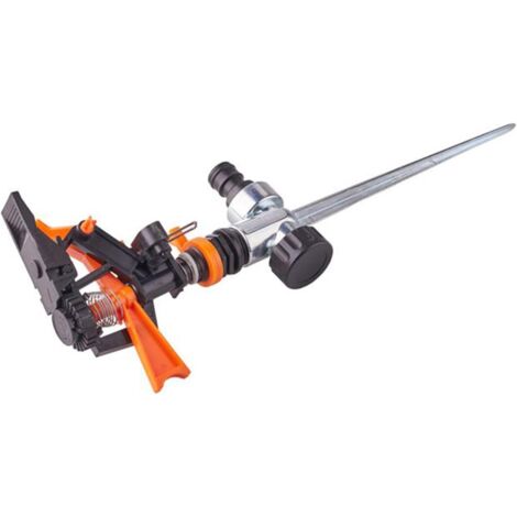 Arroseur à impulsion, arroseur circulaire et sectoriel, arroseur de pelouse avec pulsation rotatif à 360° avec raccord rapide, arroseur de jardin portée jusqu'à 5 m (1/5)
