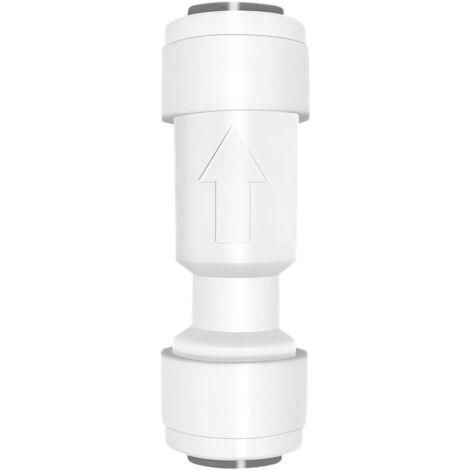 1 Pièces Raccord de Filtre à Eau, 1/4" Push Fit Clapet Anti-retour, Connecteurs Droits Push-Fit, Valve non Retour, pour Filtre À Eau Osmose Inverse (1/5)
