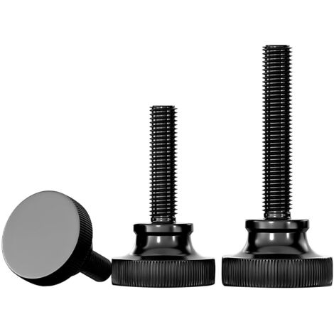 12 Pièces Vis à Tête Moletée Haute, M4 x 10 mm Carbone Zingué Noir Vis à Molette, pour Appareils Mécaniques, Appareils et Meubles (1/5)