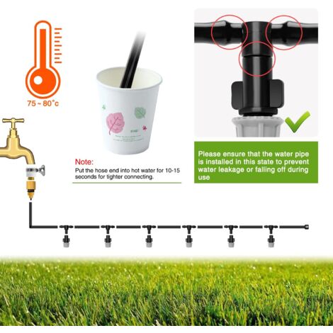 30 Buses Brumisation Réglables + T-Joints – Kit Arrosage Goutte-à-Goutte 8-10 L/h, Ø4/7 Mm, Pour Jardin, Serre, Fleurs