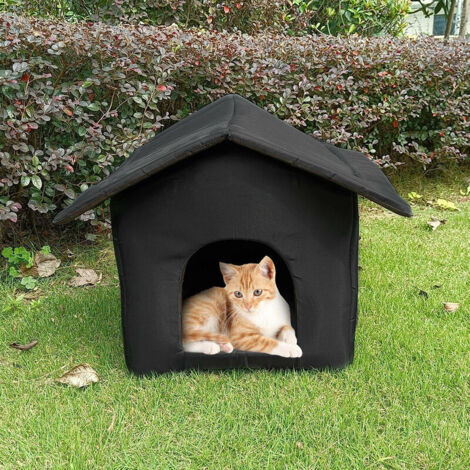 Maison d'extérieur pour chats imperméable – Tente pliable en tissu Oxford – Coussin amovible – Pour chats d'extérieur et d'intérieur (1/5)