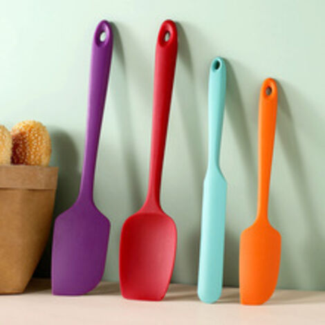 Spatule Silicone Lot de 4: Cuisine Maryse Pâtisserie Résistante à la Chaleur 315℃, Ustensiles à Marise Patissier Alimentaire Antiadhésive Flexible sans BPA pour la Cuisson (Coloré) (1/3)