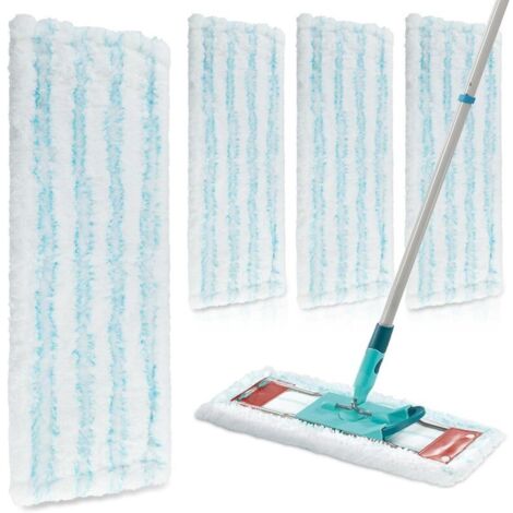 4 housses de serpillère pour serpillère Leifheit Profi XL Micro Duo/Profi XL Cotton Plus, housse de rechange pour serpillière Leifheit, système à 2 fibres, housses en microfibres efficaces, forte élim