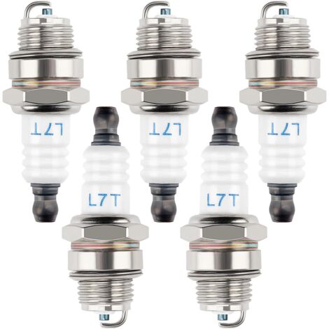 5 Pièces Bougies D'Allumage L7T, Tondeuse Bougie D'Allumage, Bougie D'Allumage Borne Solide Remplacer Bm6A / L7T, Bougie D'Allumage Pour Moteur À Deux Temps, Pour Tondeuse À Gazon Moteurs