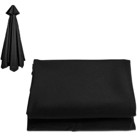 Replacement Market Umbrella Canopy, Outdoor Parasol Top Cover, Umbrella Canopy Replacement, Patio Umbrella Canopy Cover Replacement, 10 Ft 8 Ribs 6 Ribs Umbrella (Color : Black, Size : 3m/10f (1/5)