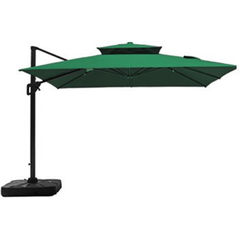 10ft Patio Umbrella Canopy Replacement Double Top Square Outdoor Market Umbrella Cover Garden Deck Backyard Pool Parasol Fabric Dark Green Canopy Only (1/5)