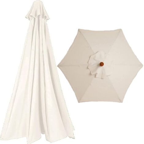 300cm Cover, 2.7m Cloth for Garden Patio Umbrella Replacement Parasol Canopy, Colors, (Color Khaki, Size : 300cm/9.8ft (6ribs) (1/5)