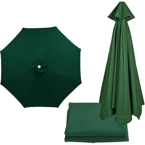 Toile parasol déchirée bâche de rechange étanche kaki pour 8 baleines