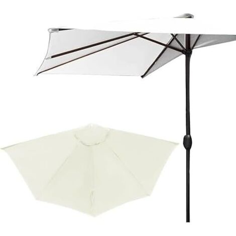 Umbrella Cloth Half Replacement Canopy, 9ft 5 Ribs Patio Cover, Waterproof for Pool Garden(Khaki)(Beige) (1/5)