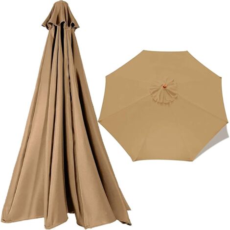 300cm Cover, 2.7m Cloth for Garden Patio Umbrella Replacement Parasol Canopy, Colors, (Color Khaki, Size : 300cm/9.8ft (6ribs) (1/5)