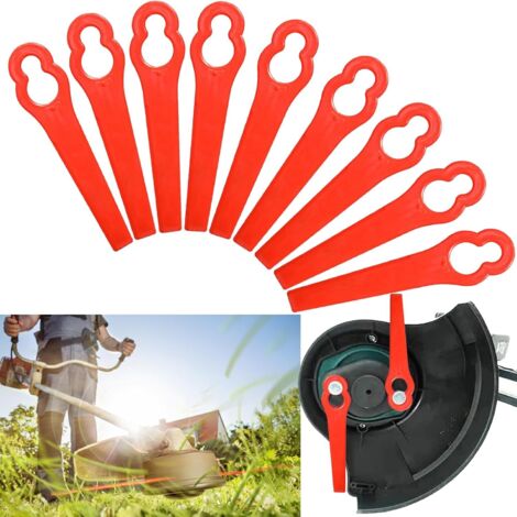100 Pcs Lames en Plastique de Rechange, Lame Coupe Bordure Tondeuse à Gazon en Plastique Lames pour Jardin et Pelouse Coupe Bordures (Rouge) (1/5)