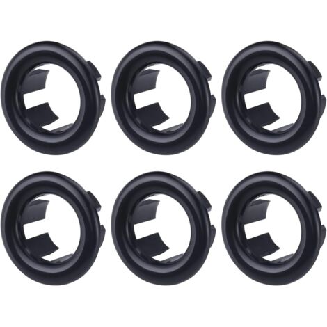 6pcs Anneau de Débordement d’Évier Couvercle Anneau de Trop-Plein de Lavabo Salle de Bain Noir (1/5)