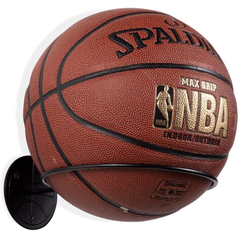 Support mural pour ballons de sport en acier noir – Installation rapide – Dimensions 18cm – Pour garage ou chambre d'enfant – Construction durable – Jormftte