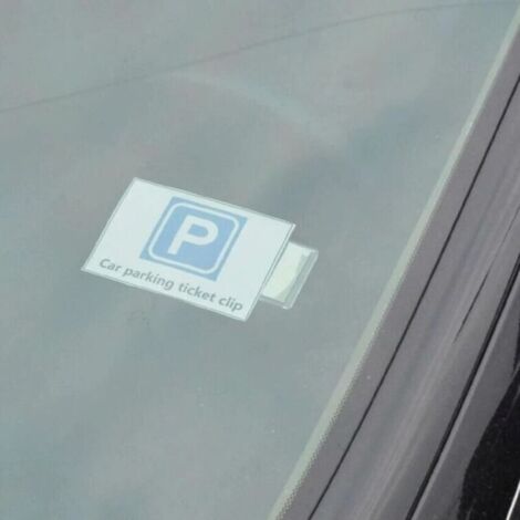 8 Clips Ticket Pare-Brise Voiture Transparent Auto-adhésif - Support Parking 3M