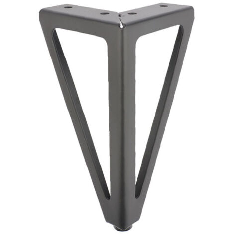 Laoa – Lot de 4 pieds de meubles en métal noir – Hauteur 15,5 cm – Charge 800 kg – Design triangulaire pour stabilité optimale (1/4)
