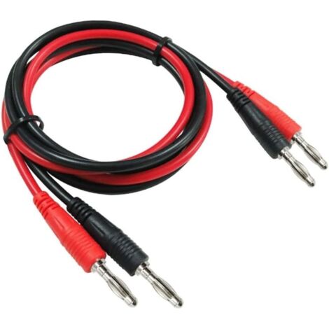 2Pcs P1041 4mm fiche Banane à fiche Banane multimètre cable de Test électronique rallonge de Test - Rouge + Noir