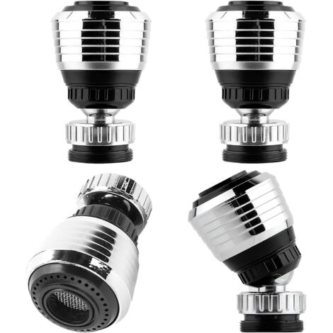 4 Pièces Aérateur de Robinet Cuisine Pivotant à 360 ° Mousseur Robinet Economie Eau à 2 Modes avec Adaptateurs pour Robinet Douche Cuisine et Salle de Bain (1/5)