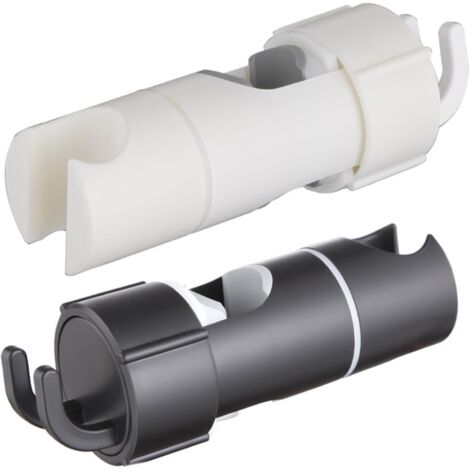 Lot de 2 supports de pommeau de douche, espacement des trous de 18 à 25 mm, support de pommeau de douche réglable, pièces d'accessoires pour pommeau de douche (WT+BK) (1/5)