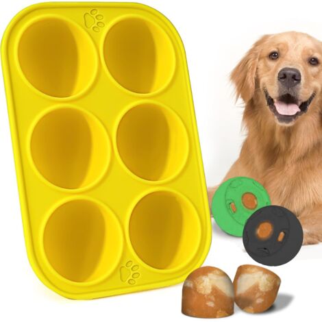 Lot de 2 moules à friandises en silicone à 6 cavités pour grand chien – Réutilisables pour préparer les friandises glacées préférées des chiots (1/5)
