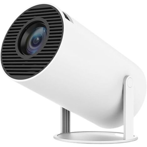 HY300 4K HD Android 11 Double WiFi 6.0 200 ANSI BT5.0 1080P 1280 720P Projecteur portable de cinéma maison pour extérieur (Couleur : blanc, Taille : prise européenne)