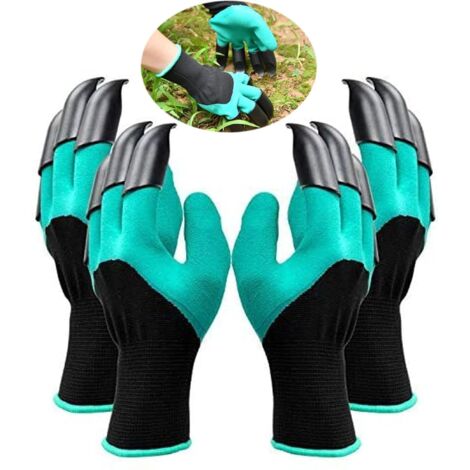 Gants de Jardin avec Griffes, 2 Paires Gants Jardinage, Gant Jardinage Femme, Gants de Jardinage Imperméables avec 8 Griffes, pour Gants d'outillage Ménager et de Jardin (1/5)