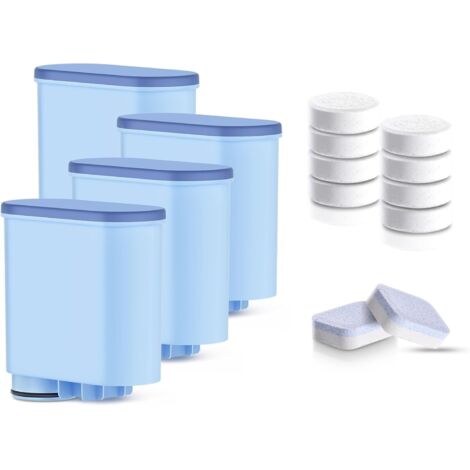Lot de 4 filtres à eau compatibles Philips AquaClean CA6903/10, CA6903/22. Compatible avec Saeco Philips LatteGo. Sans BPA, anti-calcaire, améliore le goût (Kit d'entretien) (1/5)