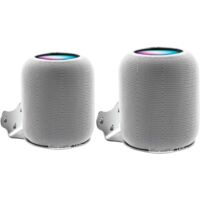 Compatible With Apple Homepod 2 Wall Mount Stand Accessories With Integrated Cable Management, Speaker Accessories Rack (Apple Homepod 2, Silver) 2 Pieces