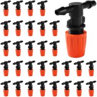 30 Pièces Buse d'atomisation Joints en Té, Brume Arrosage T Joints, T Type Atomisant Buse, Brume Arrosage T Joints pour Parterres de Fleurs, Orange