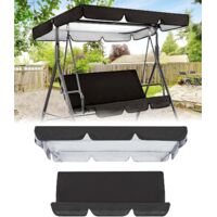 Waterproof Patio Swing Canopy Replacement Set Sunproof Cover for 3 Seater Swing with Cushion Cover Outdoor Swing Canopy Top Cover Set Weatherproof and (Swing Not Included)