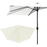 Umbrella Cloth Half Replacement Canopy, 9ft 5 Ribs Patio Cover, Waterproof for Pool Garden(Khaki)(Beige)