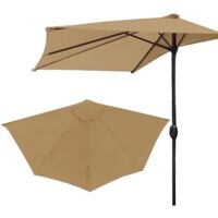 Umbrella Cloth Half Replacement Canopy, 9ft 5 Ribs Patio Cover, Waterproof for Pool Garden(Khaki)(Khaki)