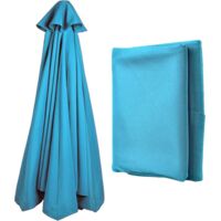 10 Ft Patio Umbrella Canopy Replacement Fade Resistant Outdoor Table Market Umbrella Cover for Garden Lawn Backyard Tear Resistant Fits 8 Ribs/6 Ribs Sand & Pool Friendly