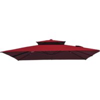 10ft Patio Umbrella Canopy Replacement Double Top Square Outdoor Market Umbrella Cover Garden Deck Backyard Pool Parasol Fabric Dark Green Canopy Only