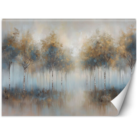 Papier peint Arbres Forêt dans un paysage de brouillard 250x175 (1/5)