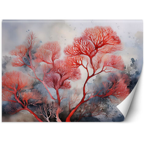 Papier peint Plantes abstraites Rouge 350x245 (1/5)