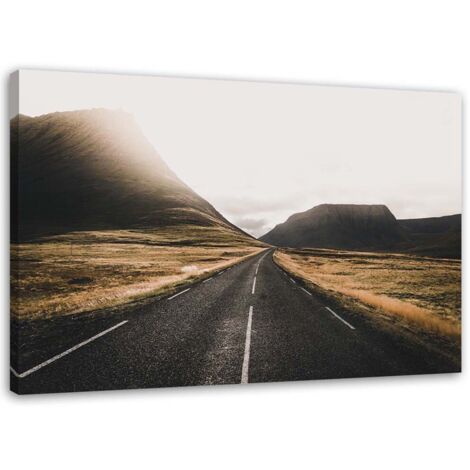 Tableau sur toile Route Montagnes Nature 90x60 (1/5)