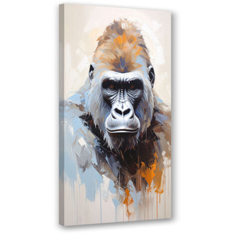 Tableau déco Portrait d'animaux gorilles 40x80 (1/4)
