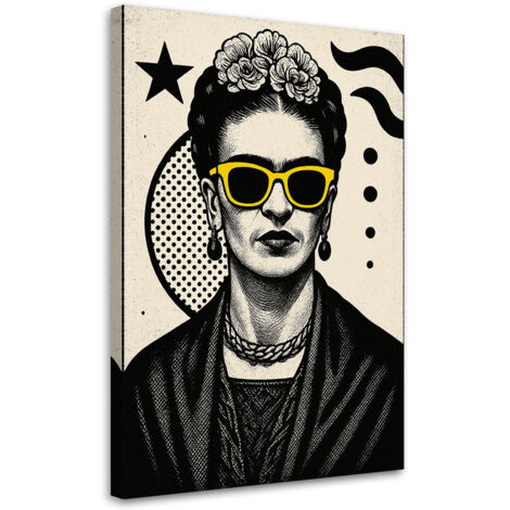 Tableau déco Frida Kahlo avec des lunettes Pop art 70x100 (1/4)