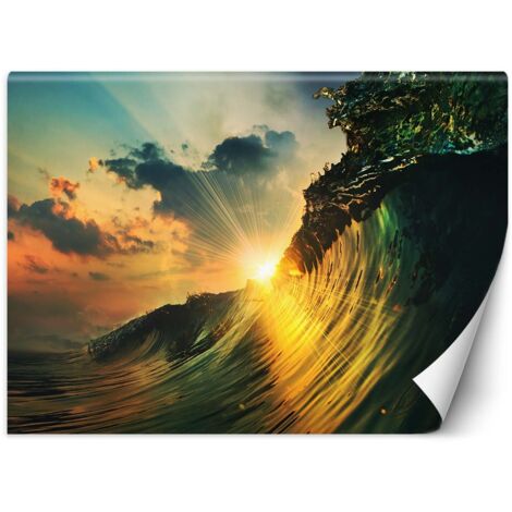 Papier peint Coucher de soleil derrière les vagues 400x280 (1/5)