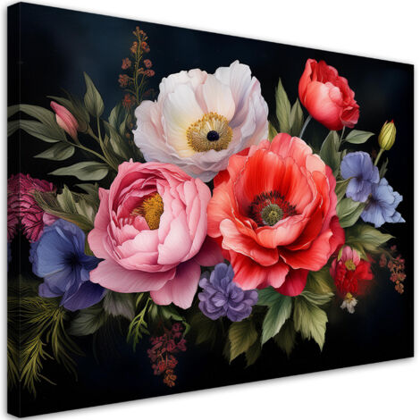 Tableau déco Bouquet de fleurs Couleur 60x40 (1/5)